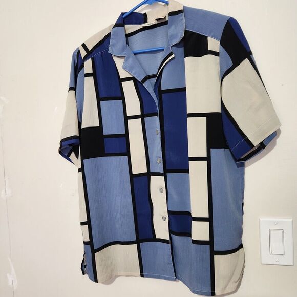 Allison Daley Tops - Allison Daley Blouse For Women Size 14 Blue Lightweight Shoulder Pads   B8